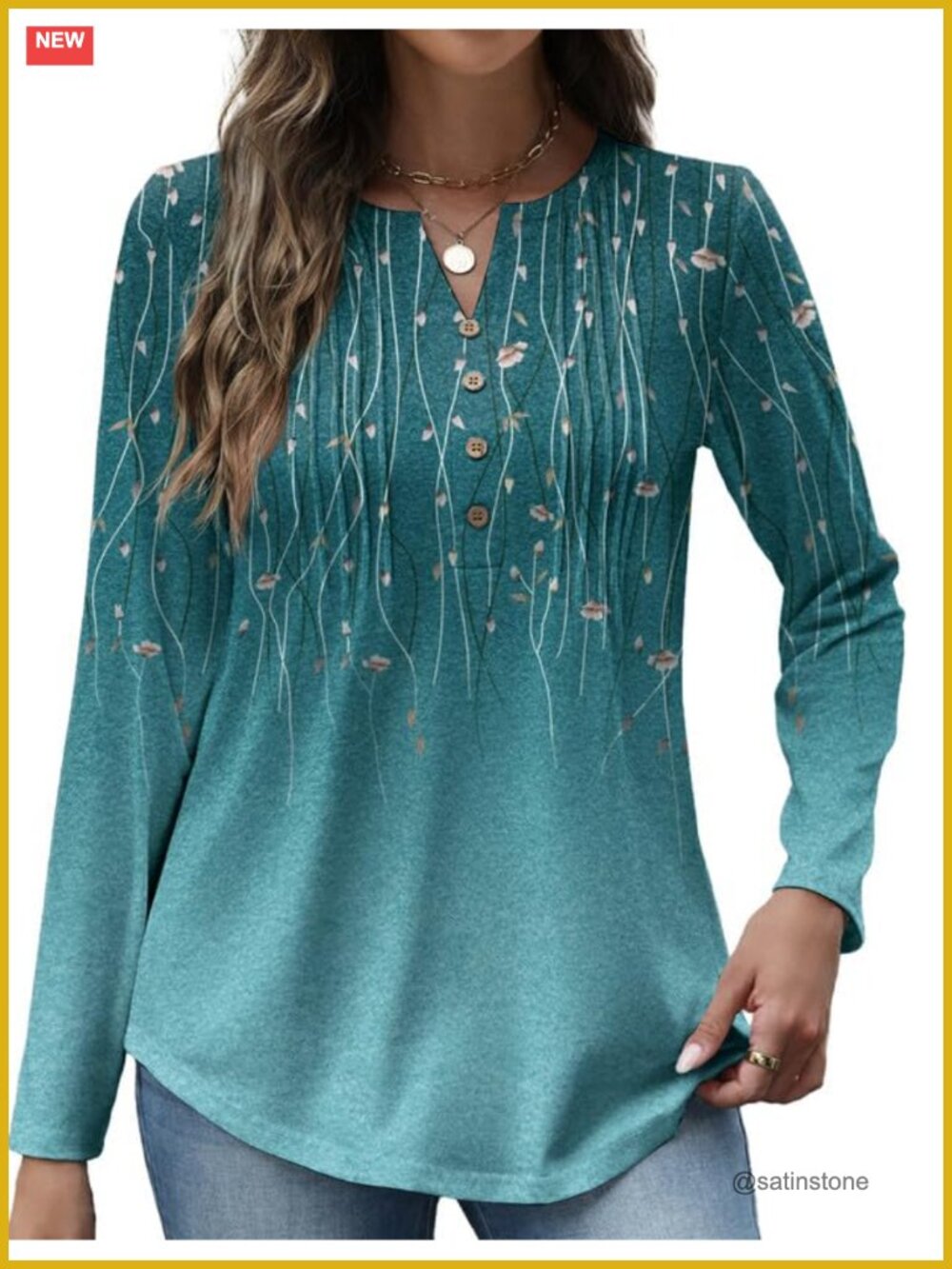 Womens V Neck Long Sleeve Tunic Top Casual Business Pleated